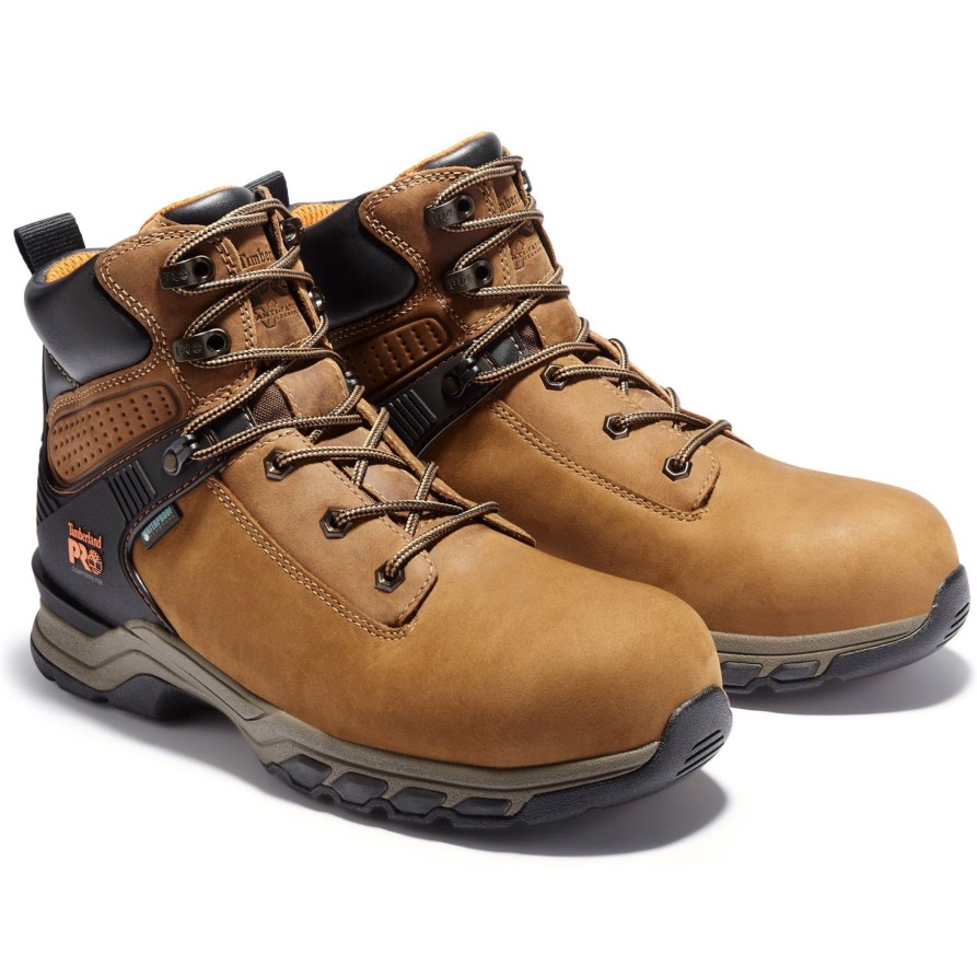 Men'S Timberland Pro | Timberland Pro Men'S Hypercharge 6" Comp Toe Wp Work Boot Tb0A1Rvs214 Brown