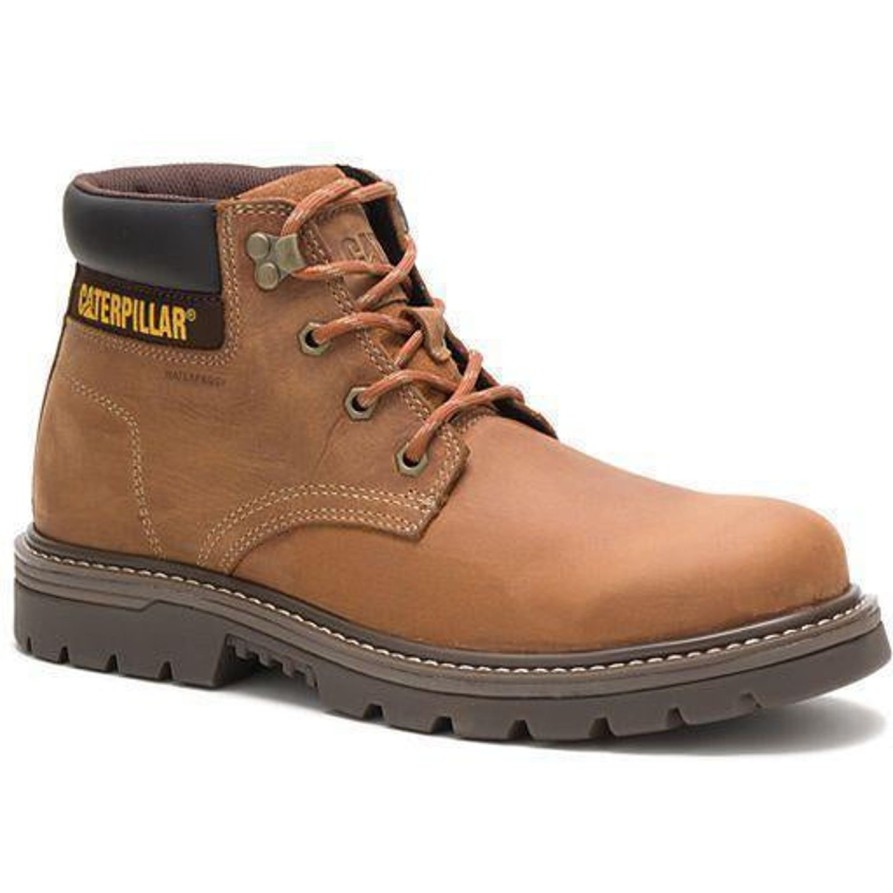 Men'S CAT | Cat Men'S Outbase Soft Toe Waterproof Work Boot P51032 Brown