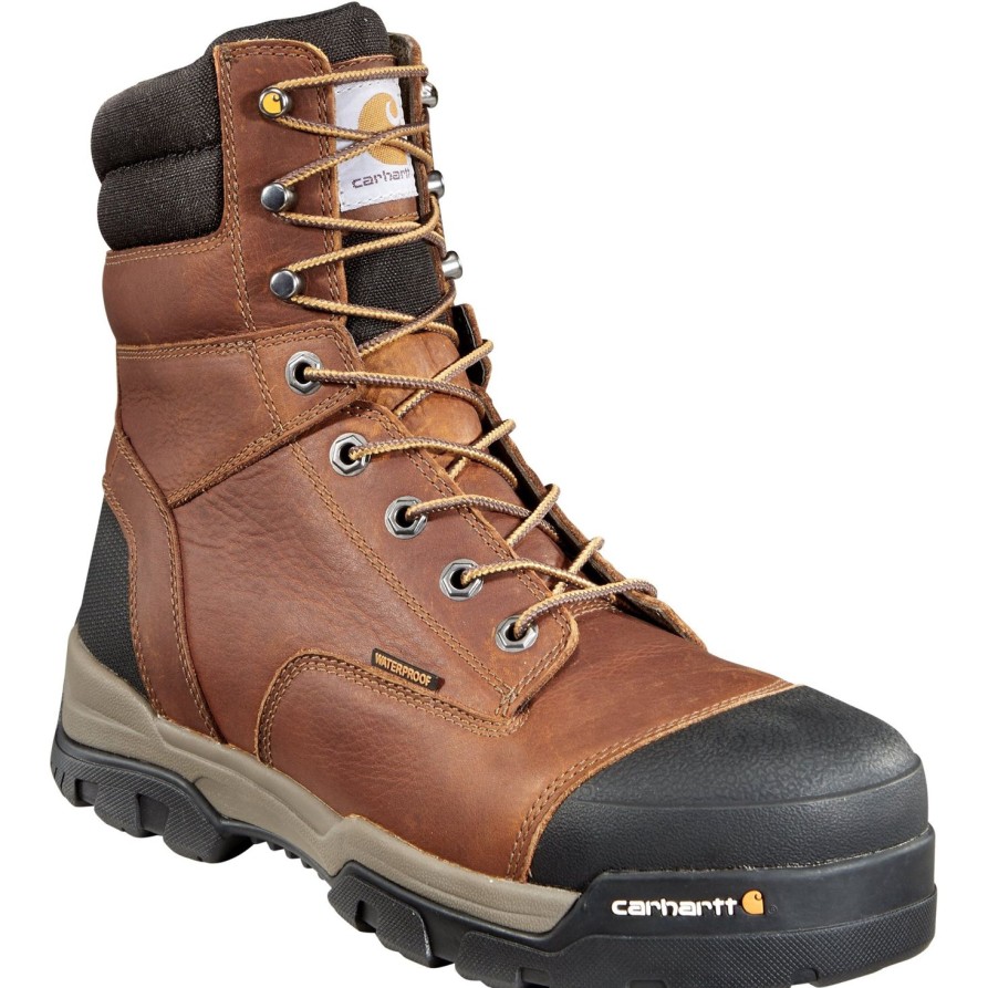 Men'S Carhartt | Carhartt Men'S Ground Force 8" Comp Toe Wp Work Boot Cme8355 Brown