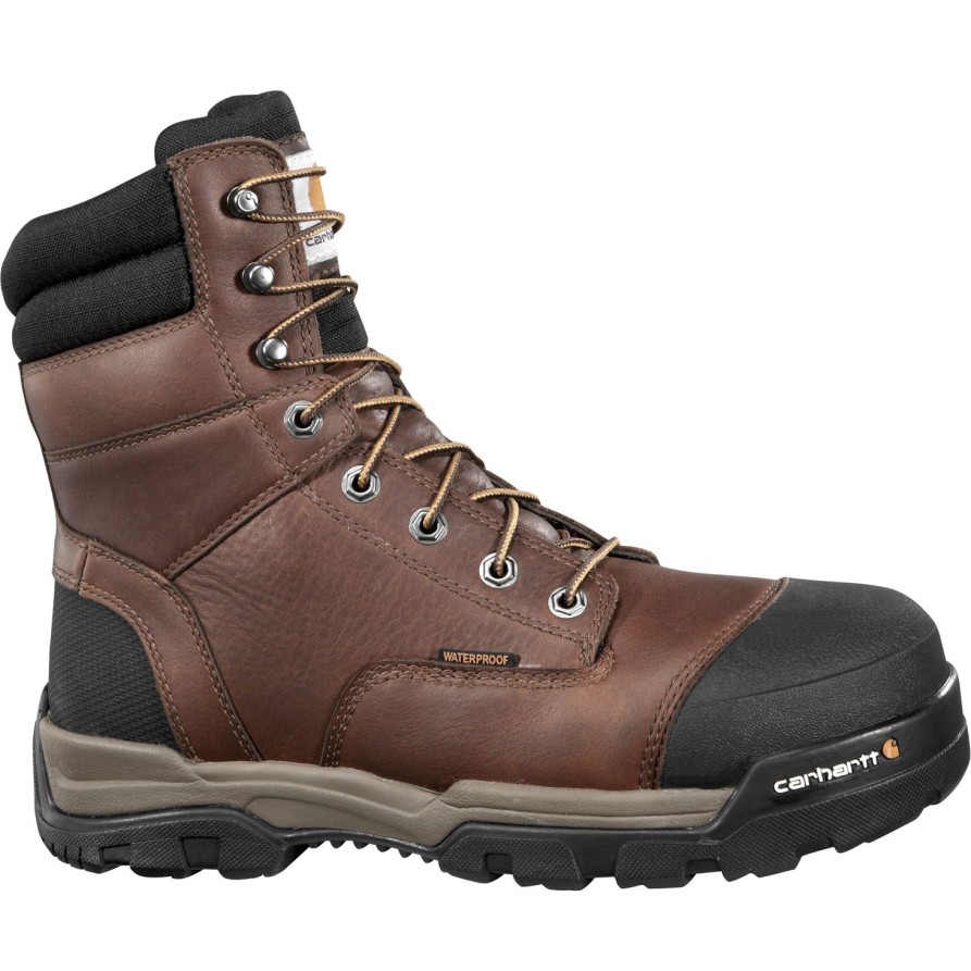 Men'S Carhartt | Carhartt Men'S Ground Force 8" Comp Toe Wp Work Boot Cme8355 Brown