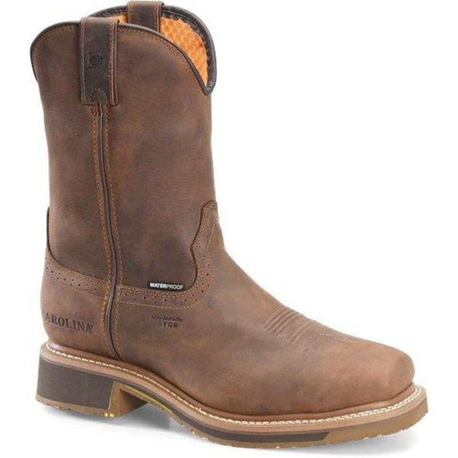 Men'S Carolina | Carolina Men'S Anchor 10" Wp Comp Square Toe Roper Work Boot - Ca8536 Brown