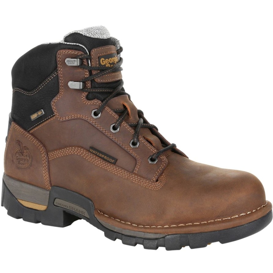 Men'S Georgia | Georgia Men'S Eagle One 6" Steel Toe Wp Work Boot Gb00313 Brown