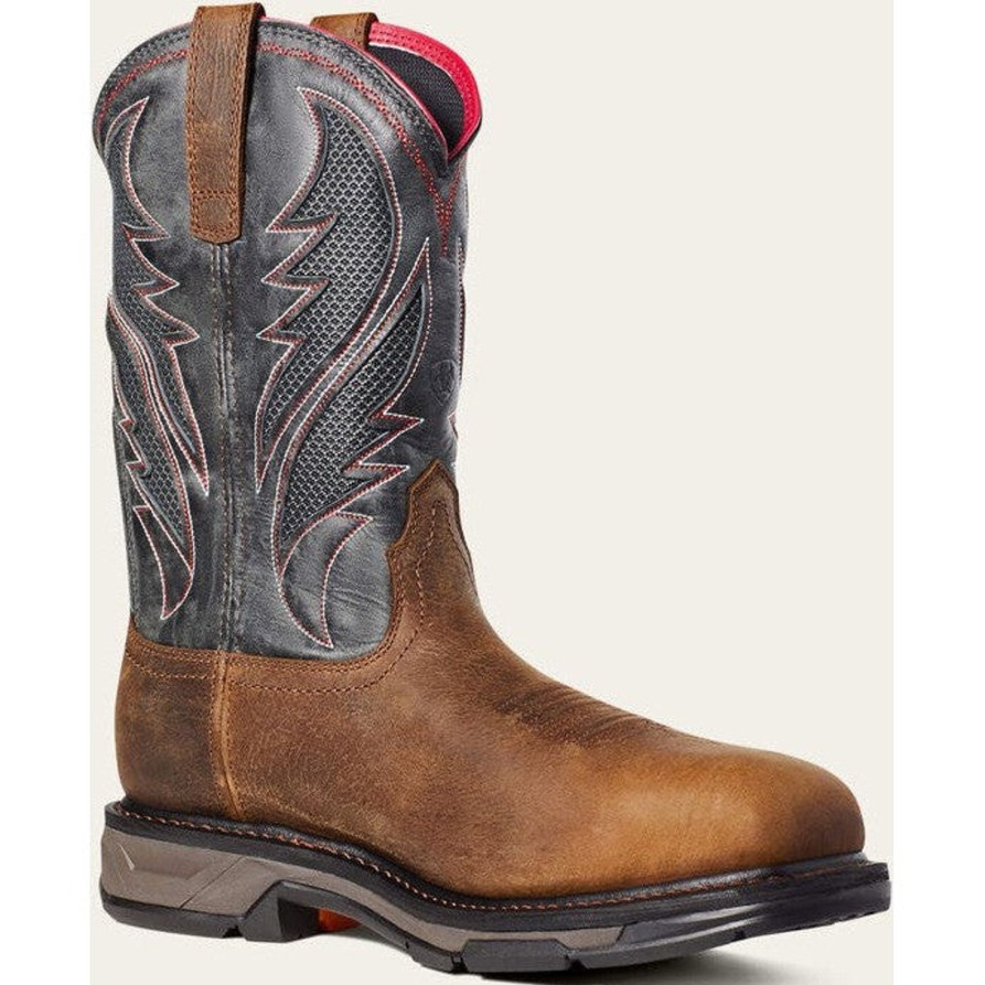 Men'S Ariat | Ariat Men'S Workhog Xt Ventek Carbon Toe Western Work Boot 10036005 Brown