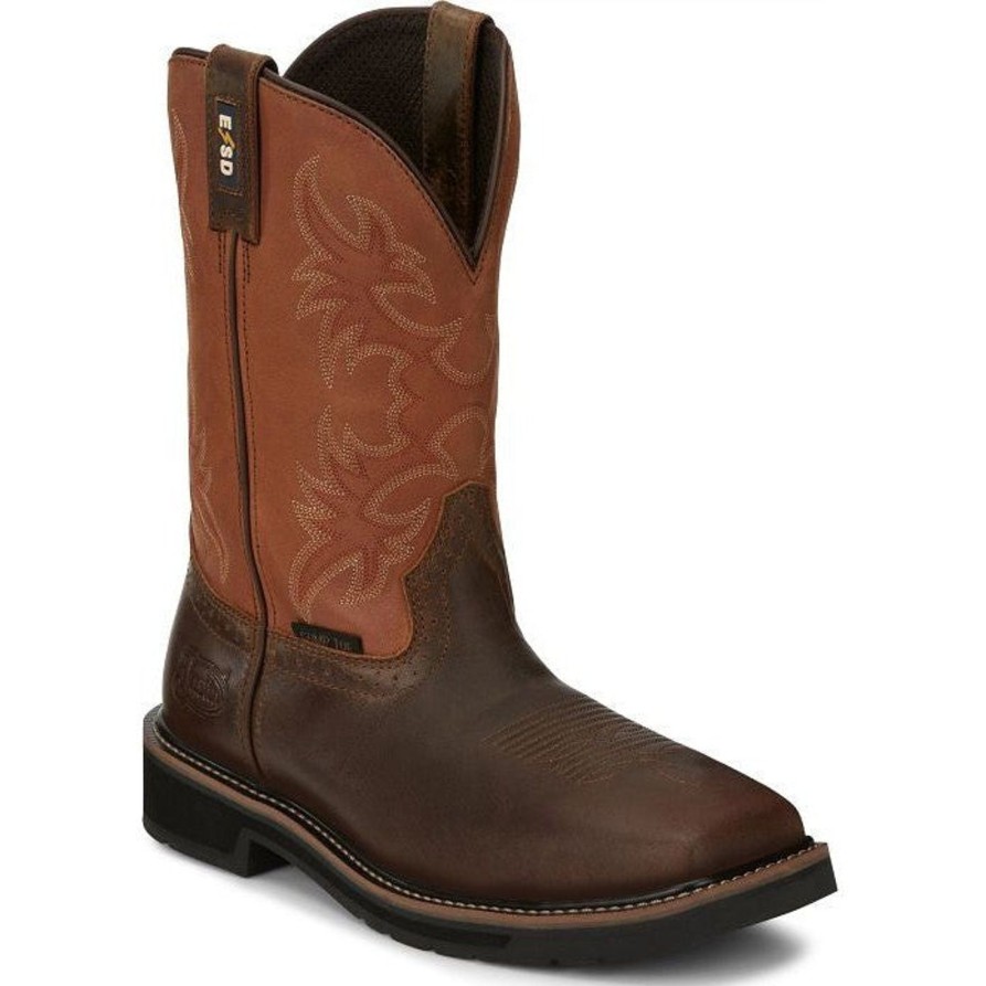 Men'S Justin | Justin Men'S Actuator 11" Ct Western Work Boot Se4300 Brown