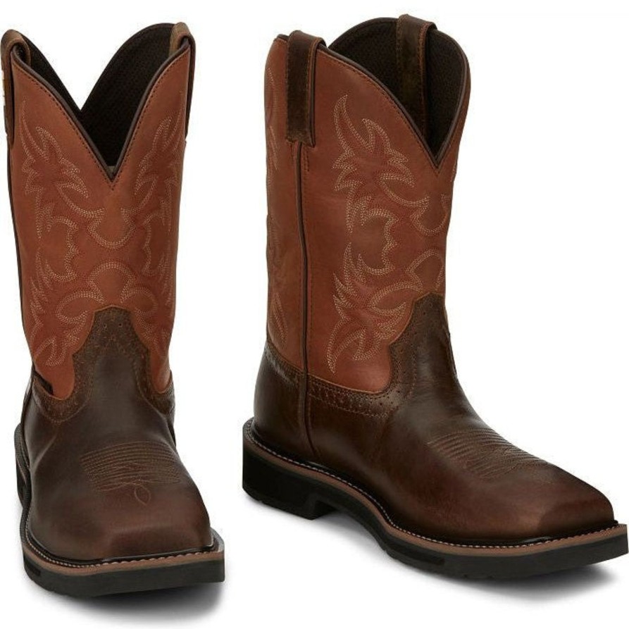 Men'S Justin | Justin Men'S Actuator 11" Ct Western Work Boot Se4300 Brown