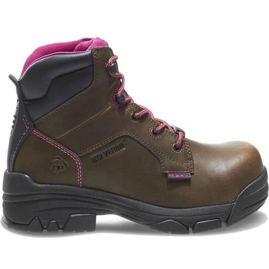 Women'S Wolverine | Wolverine Women'S Merlin 6" Comp Toe Wp Eh Work Boot W10383 Brown