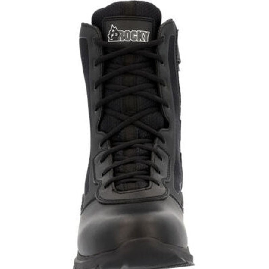 Men'S Rocky | Rocky Men'S Cadet 8" Side Zip Public Service Duty Boot Rkd0102 Black