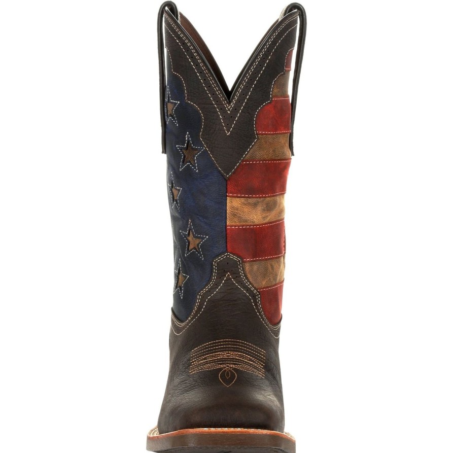 Men'S Durango | Durango Men'S Rebel Pro Vintage Flag 12" Sqr Toe Western Boot - Ddb0303 Brown