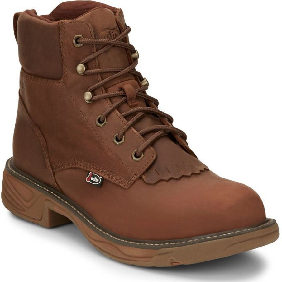 Men'S Justin | Justin Men'S Rush 6" Waterproof Western Work Boot Se465 Brown