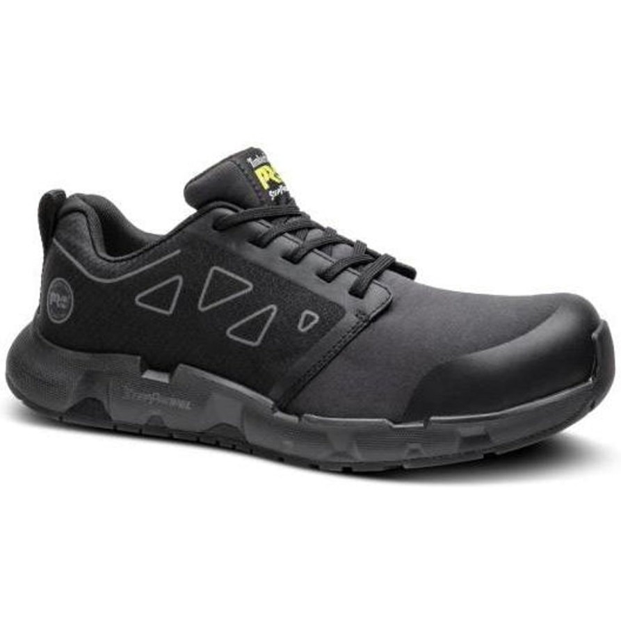 Men'S Timberland Pro | Timberland Pro Men'S Powertrain Sprint Alloy Toe Work Shoe Tb0A291H001 Black