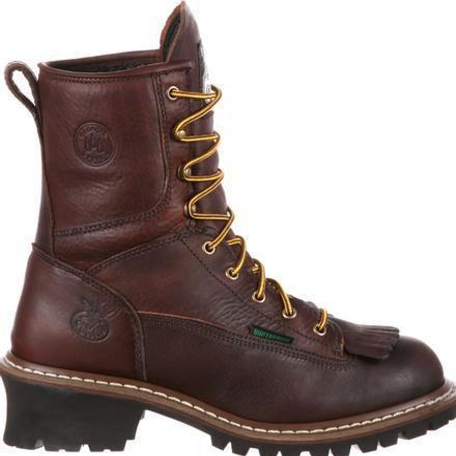 Men'S Georgia | Georgia Men'S 8" Waterproof Logger Work Boot G7113 Brown