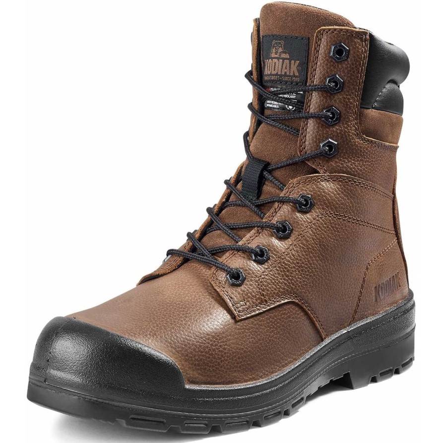 Men'S Kodiak | Kodiak Men'S Greb 8" St 200G Slip Resist Safety Work Boot 4Th3Bn Brown