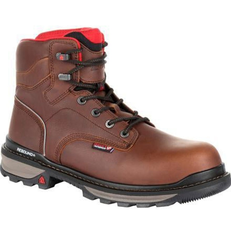 Men'S Rocky | Rocky Men'S Rams Horn 6" Wp Work Boot Rkk0259 Brown