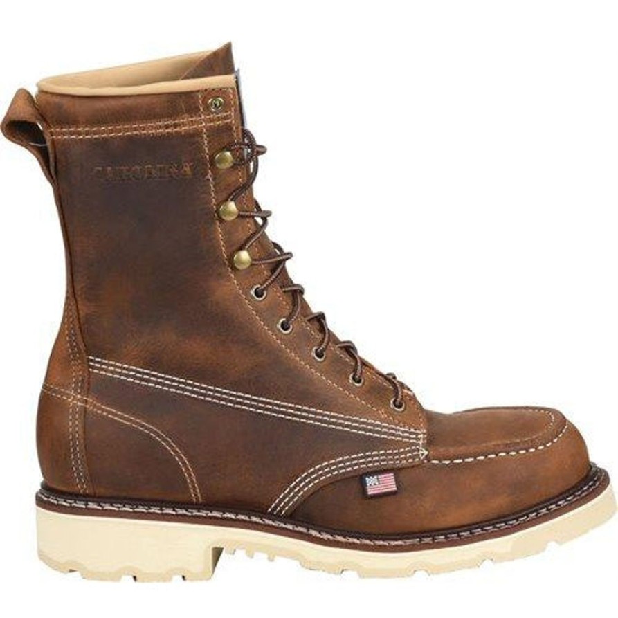 Men'S Carolina | Carolina Men'S Ferric 8" Soft Toe Moc Toe Work Boot Ca7016 Brown