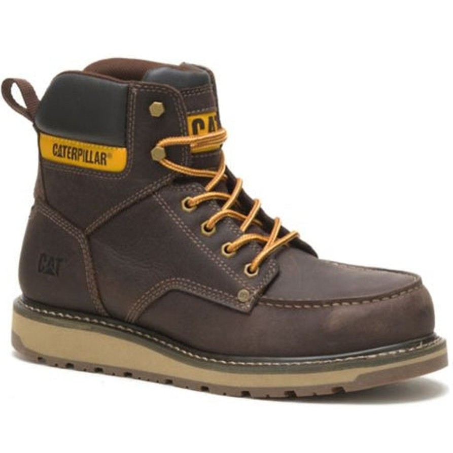 Men'S CAT | Cat Men'S Calibrate Steel Toe Work Boot - Leather P91418 Brown