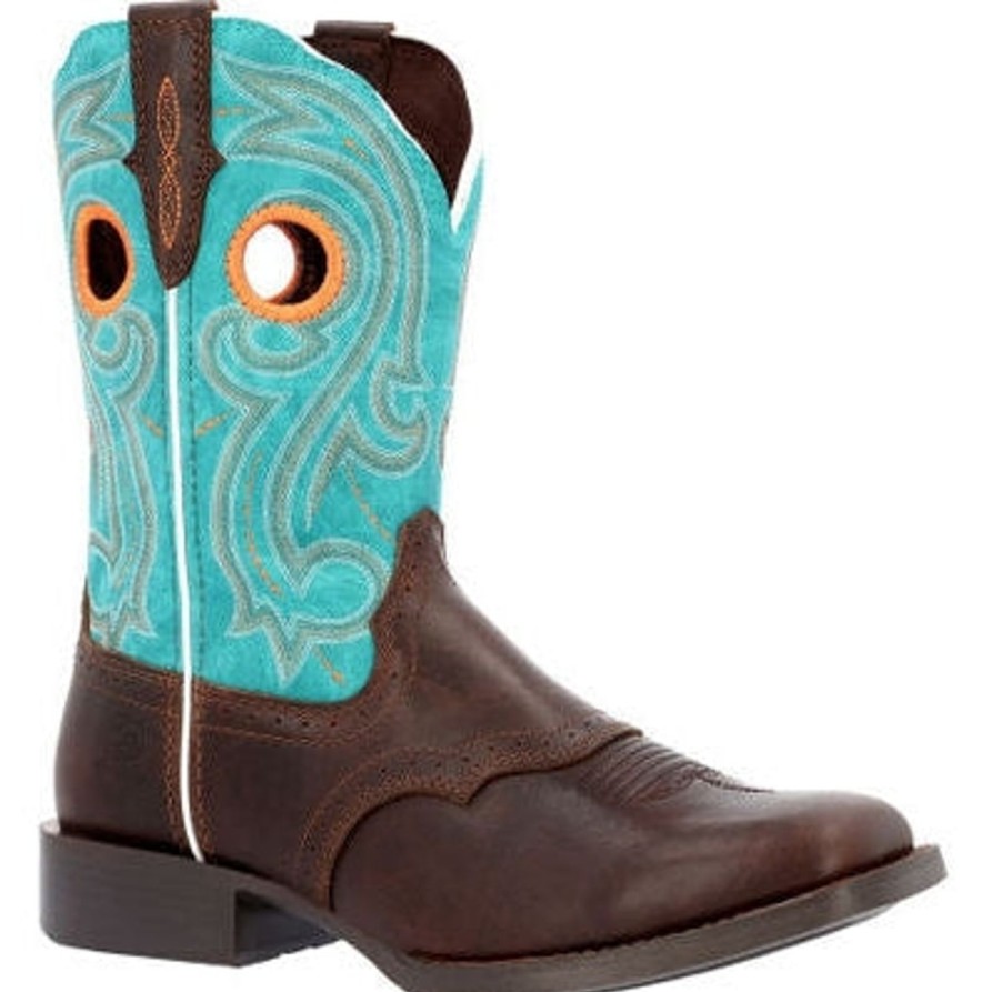 Women'S Durango | Durango Women'S Westward 10" St Western Work Boot -Turquoise- Drd0446 Brown