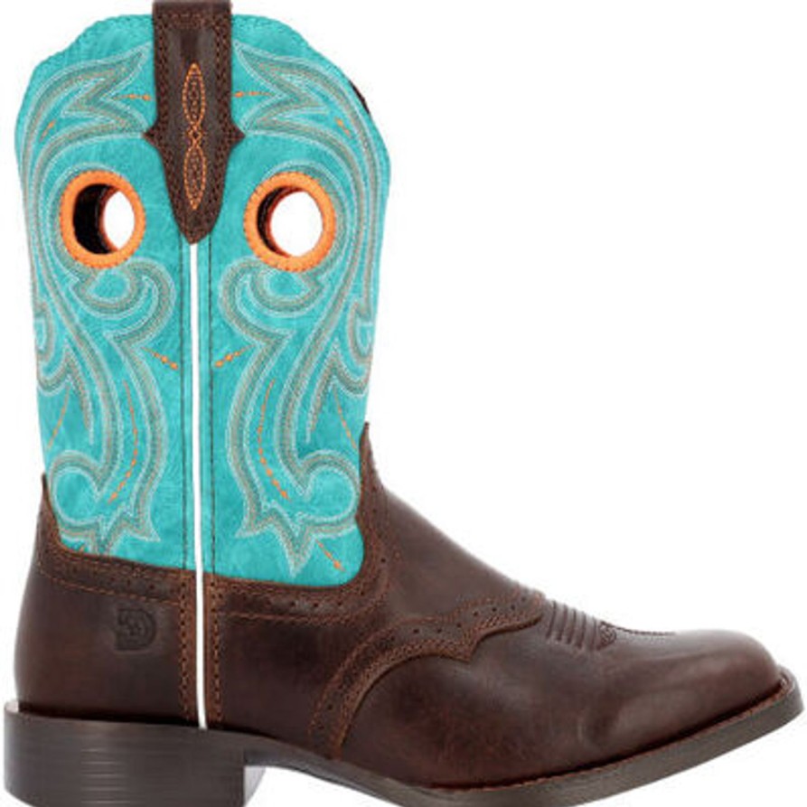 Women'S Durango | Durango Women'S Westward 10" St Western Work Boot -Turquoise- Drd0446 Brown