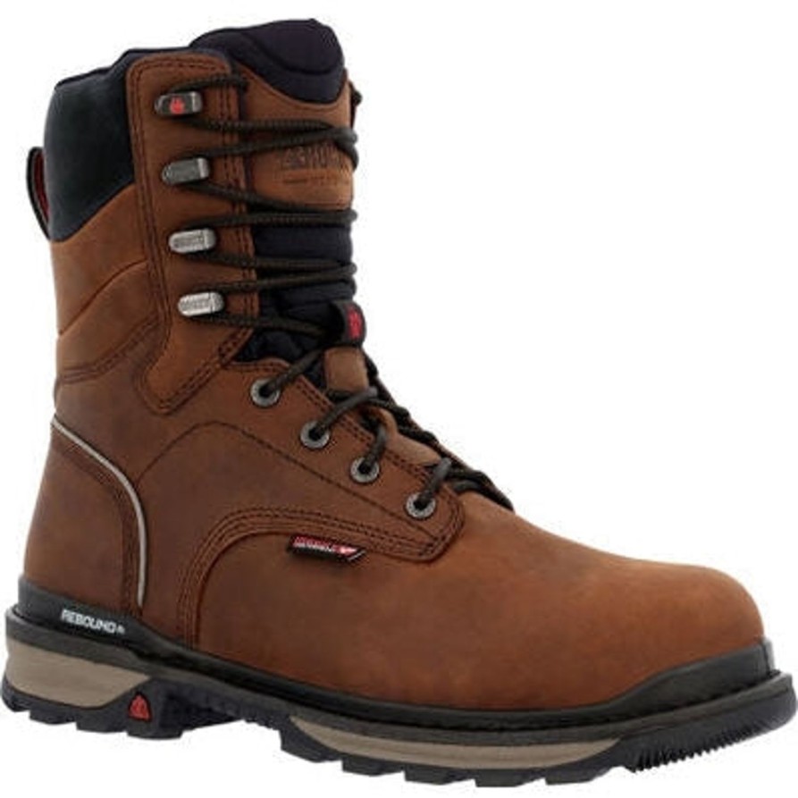 Men'S Rocky | Rocky Men'S Rams Horn 8" Wp Comp Toe Work Boot Rkk0394 Brown