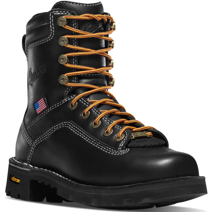 Women'S Danner | Danner Women'S Quarry Usa Made Waterproof Work Boot 17323 Black