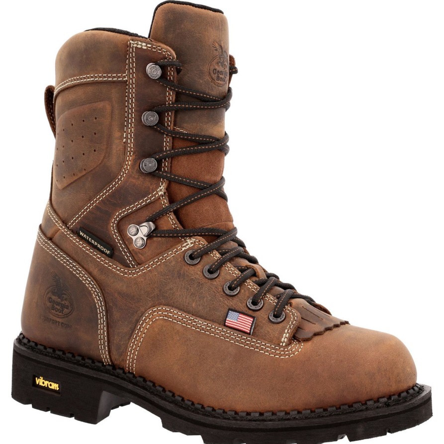 Men'S Georgia | Georgia Men'S Usa Made Waterproof Logger Work Boot Gb00538 Brown