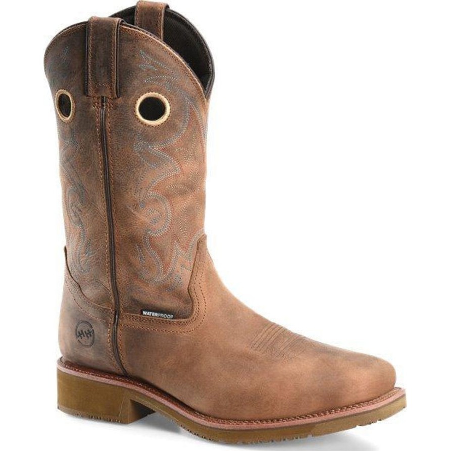 Men'S Double H | Double H Men'S Roy 12" Comp Toe Wp Western Work Boot - Brown - Dh5246 Light Brown