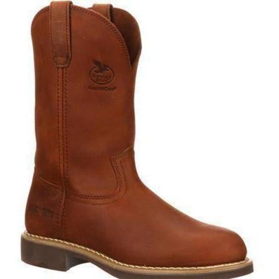 Men'S Georgia | Georgia Men'S Carbo Tec Wellington Work Boot G5814 Brown