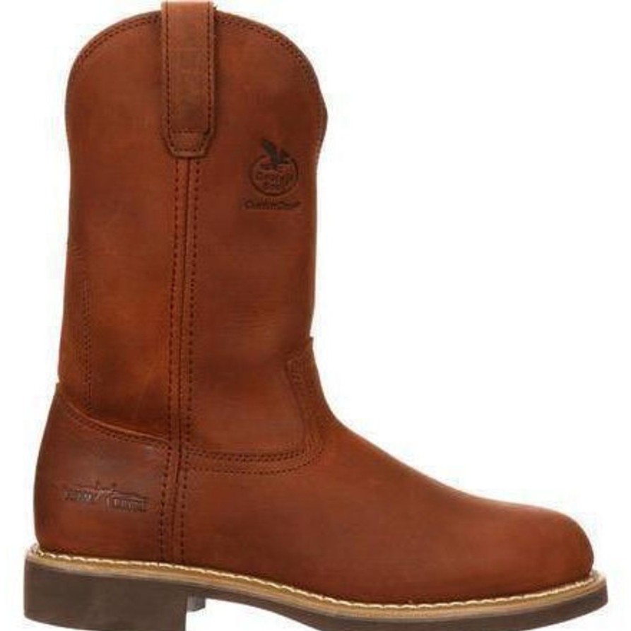 Men'S Georgia | Georgia Men'S Carbo Tec Wellington Work Boot G5814 Brown