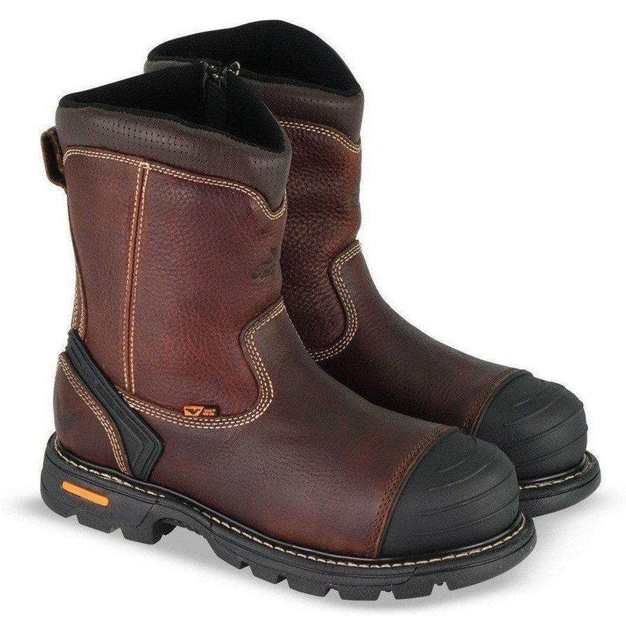 Men'S Thorogood | Thorogood Men'S 8" Wellington Side-Zip Comp Toe Work Boot - 804-4440 Brown