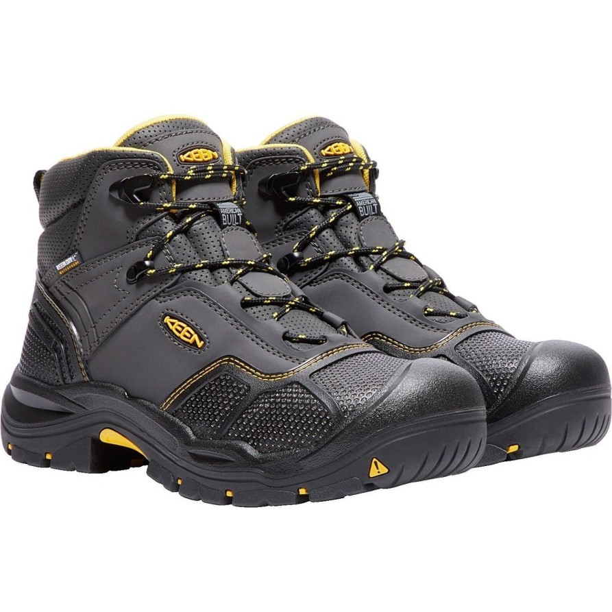 Men'S Keen | Keen Utility Men'S Logandale American Built Steel Toe Work Boot 1017828 Black