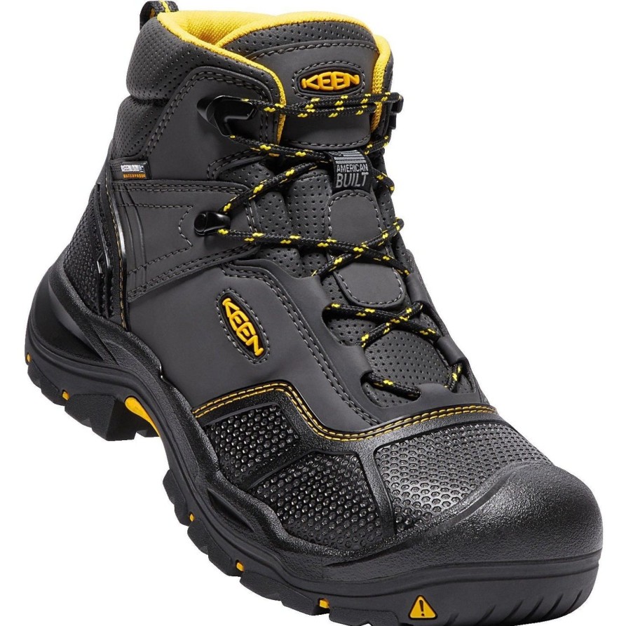 Men'S Keen | Keen Utility Men'S Logandale American Built Steel Toe Work Boot 1017828 Black