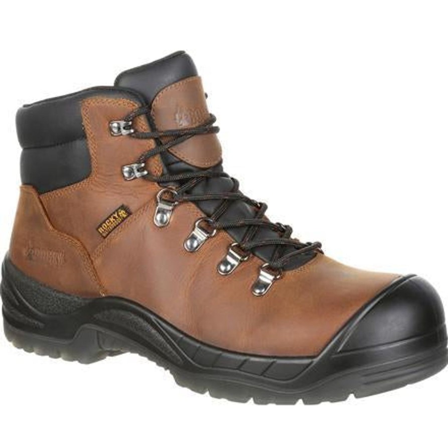 Men'S Rocky | Rocky Men'S Worksmart 6" Comp Toe Metguard Wp Work Boot Rkk0266 Brown