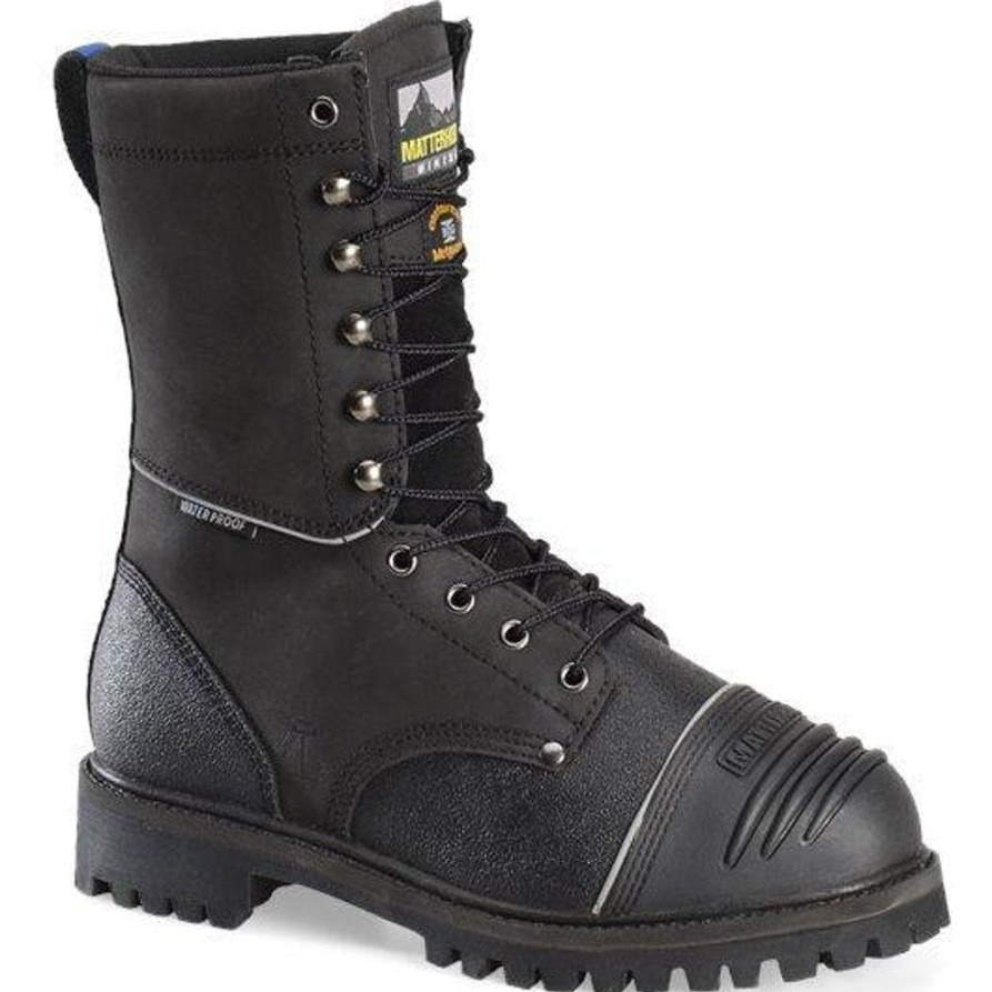 Men'S Matterhorn | Matterhorn Men'S Mulrooney 10" Stl Toe Wp Metguard Work Boot Mt903 Black