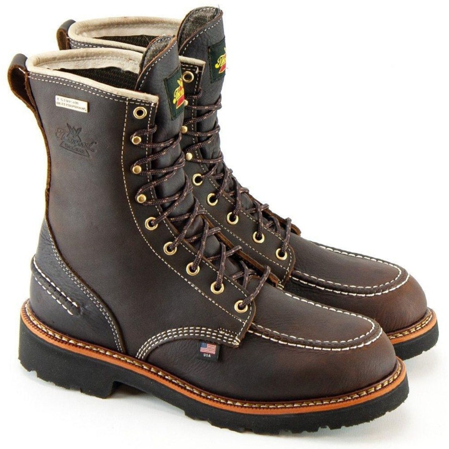 Men'S Thorogood | Thorogood Men'S Flyway 8" Usa Made Wp Work Boot 814-4141 Brown