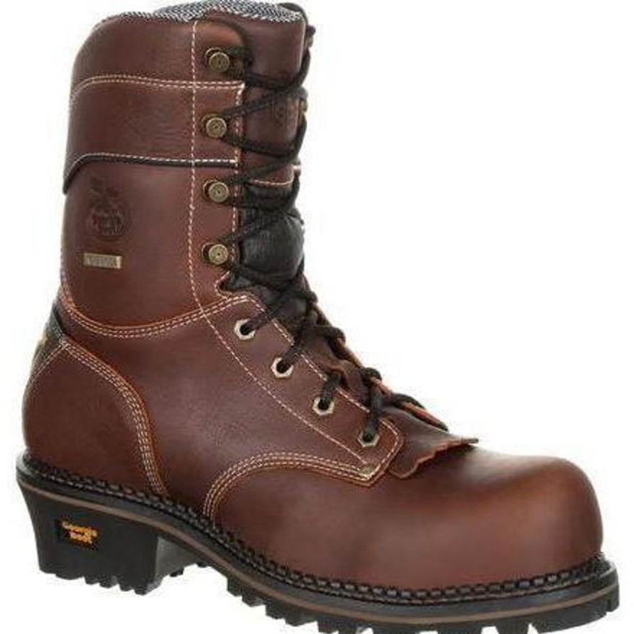 Men'S Georgia | Georgia Men'S Amp Lt Logger Comp Toe Wp Work Boot Gb00236 Brown