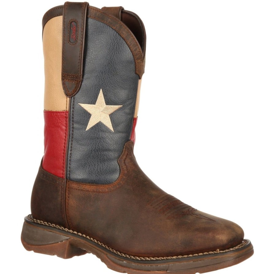 Men'S Durango | Durango Men'S Rebel Steel Toe Western Flag Boot Db021 Brown