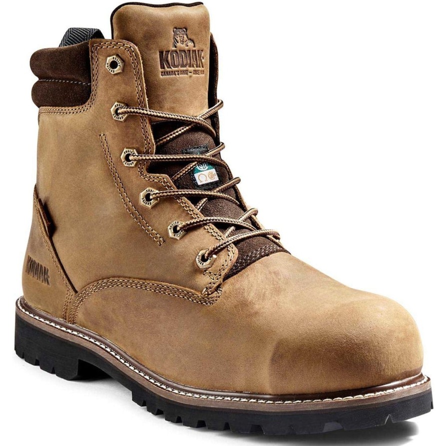 Men'S Kodiak | Kodiak Men'S Mckinney 6" Comp Toe Wp Safety Work Boot K4Tfbn Brown