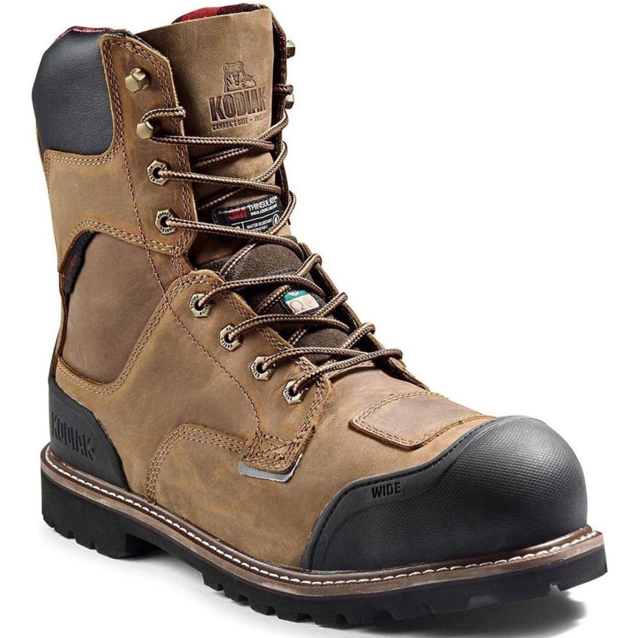 Men'S Kodiak | Kodiak Men'S Generations Widebody 8" Comp Toe Wp Work Boot 4Tgcbn Brown