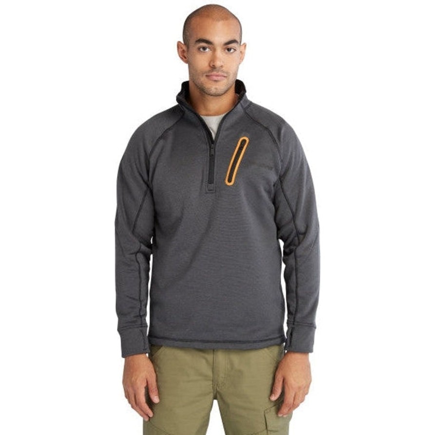 Men'S Timberland Pro | Timberland Pro Men'S Reaxion 1/4 Athletic Fleece Jacket -Charcoal- Tb0A55Rvcv9 Charcoal Heather