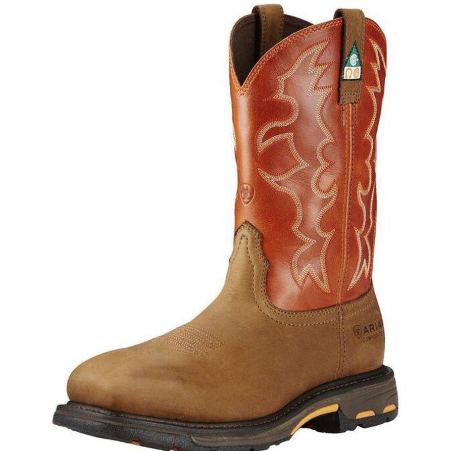 Men'S Ariat | Ariat Men'S Workhog Csa 11" Comp Toe Western Work Boot - 10017170 Brown