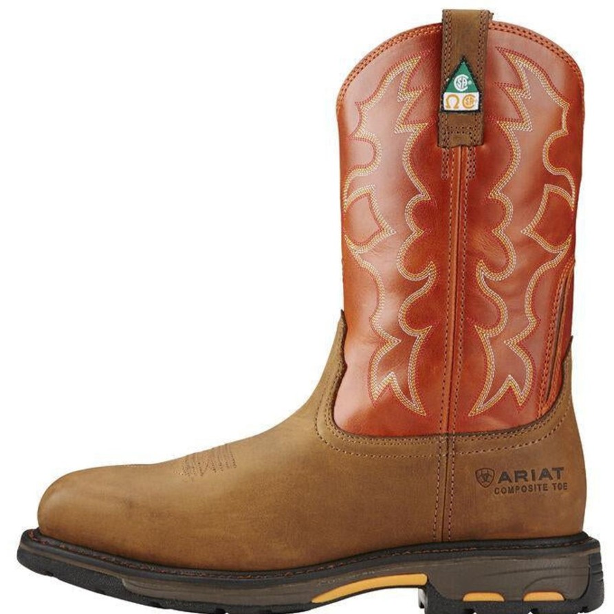 Men'S Ariat | Ariat Men'S Workhog Csa 11" Comp Toe Western Work Boot - 10017170 Brown