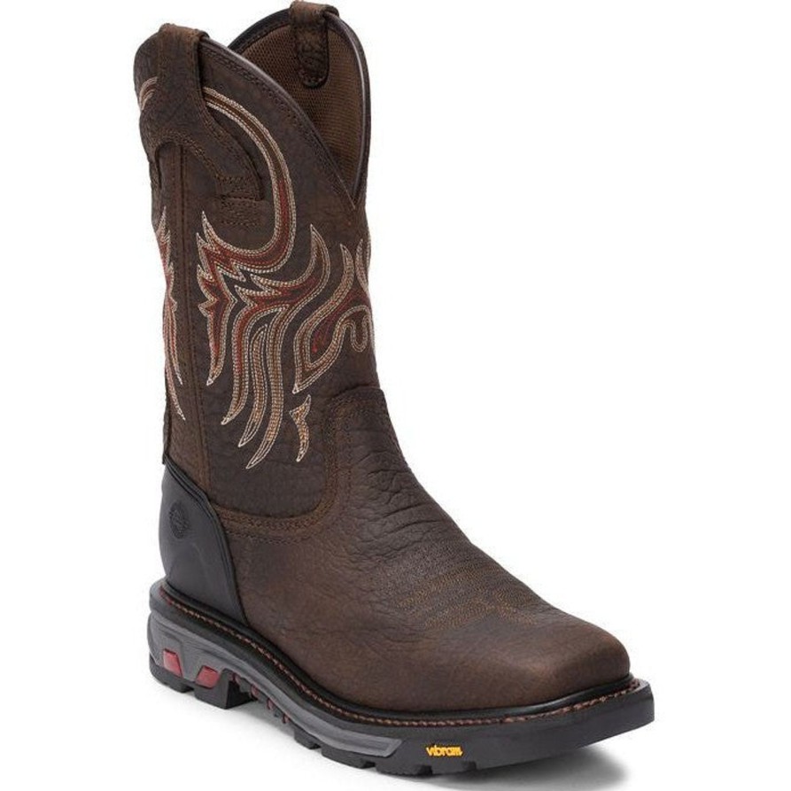 Men'S Justin | Justin Men'S Driscoll 11" Western Work Boot - Pecan Wk2110 Brown