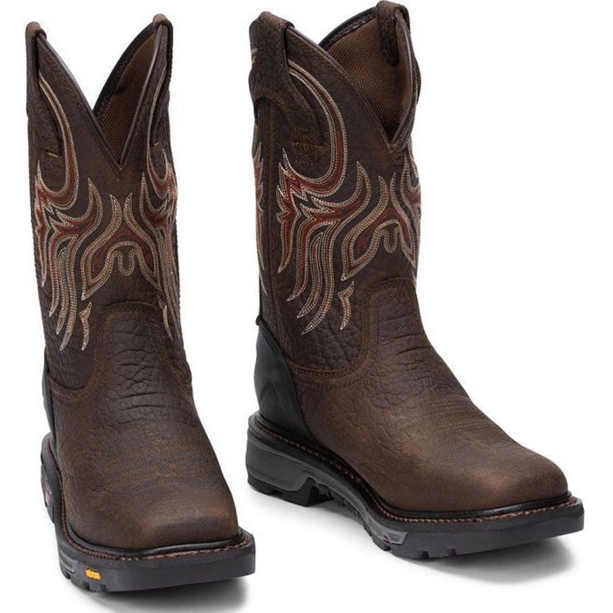 Men'S Justin | Justin Men'S Driscoll 11" Western Work Boot - Pecan Wk2110 Brown