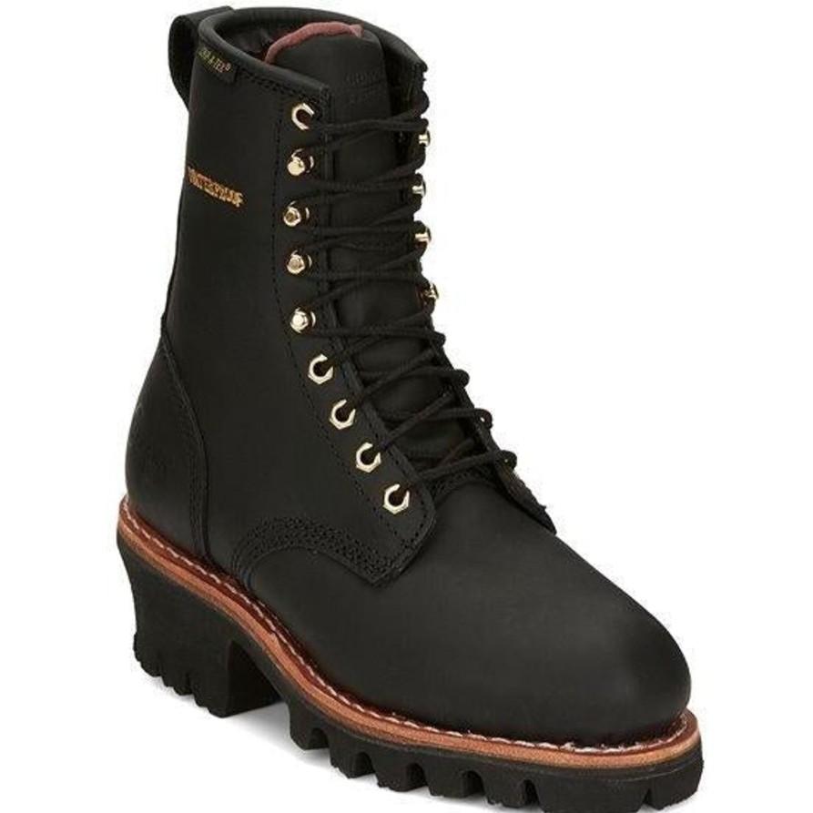 Women'S Chippewa | Chippewa Women'S Tinsley 8" Steel Toe Wp 400G Ins Work Boot L73050 Black