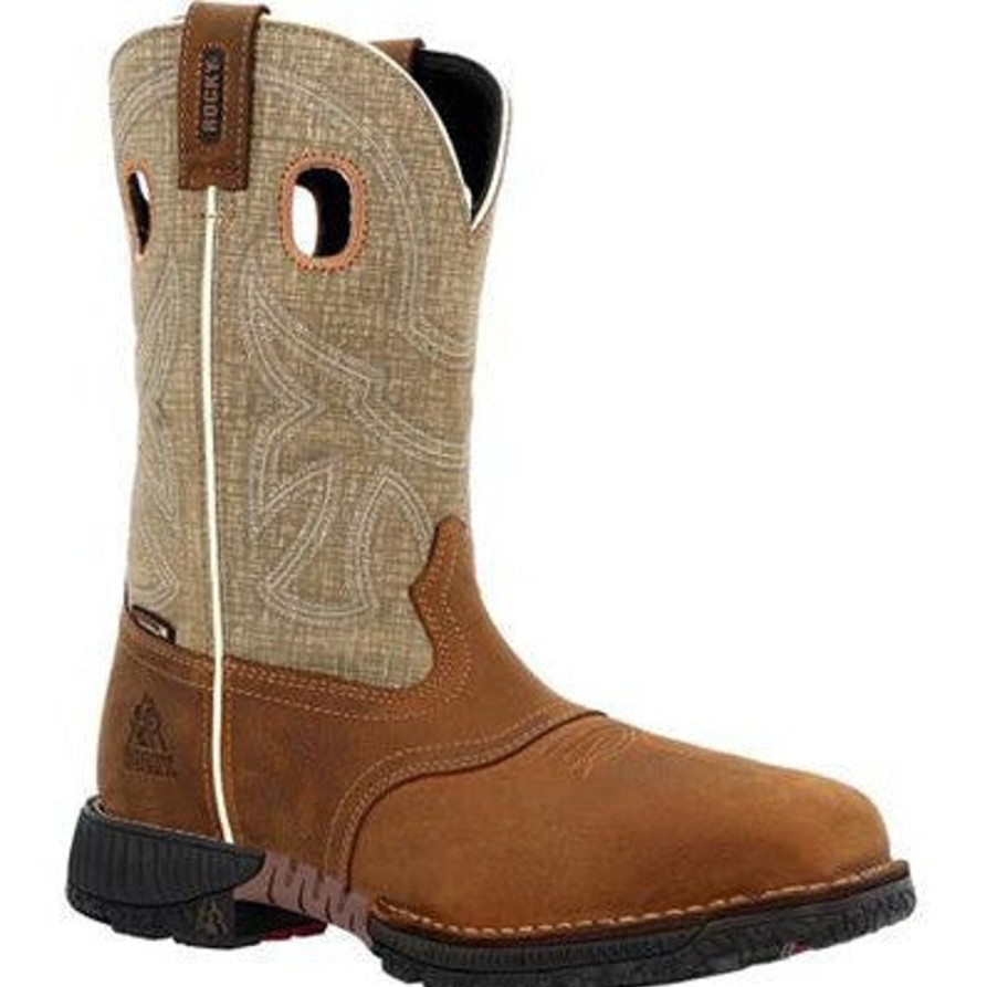 Men'S Rocky | Rocky Men'S Hi Wire 11" Ct Waterproof Western Work Boot Rkw0425 Brown