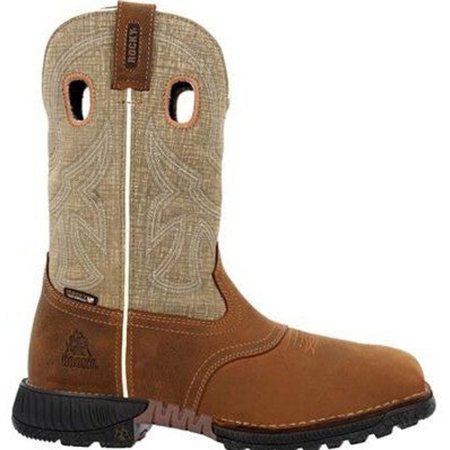 Men'S Rocky | Rocky Men'S Hi Wire 11" Ct Waterproof Western Work Boot Rkw0425 Brown