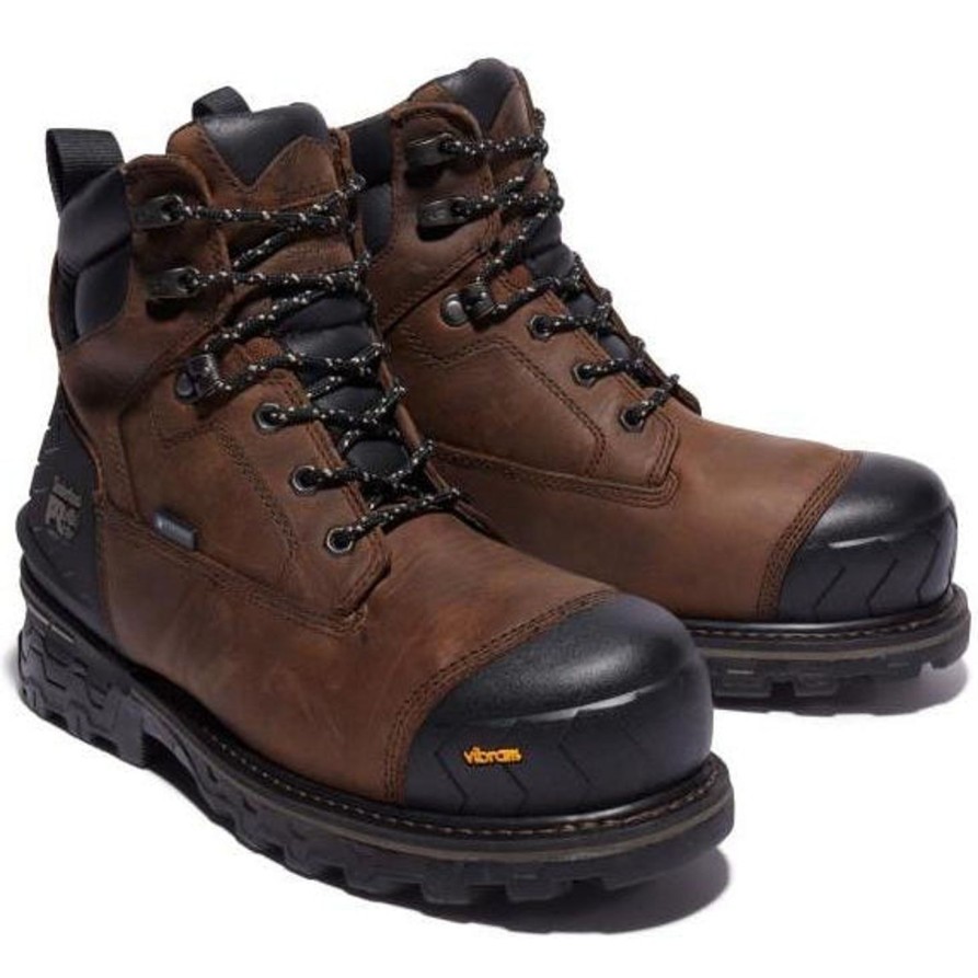 Men'S Timberland Pro | Timberland Pro Men'S Boondock Hd 6" Comp Toe Wp Work Boot - Tb0A29Rk214 Brown