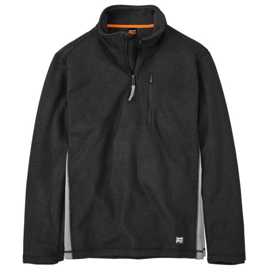 Men'S Timberland Pro | Timberland Pro Men'S Studwall 1/4 Zip Textured Fleece Top Tb0A1Hgk015 Black