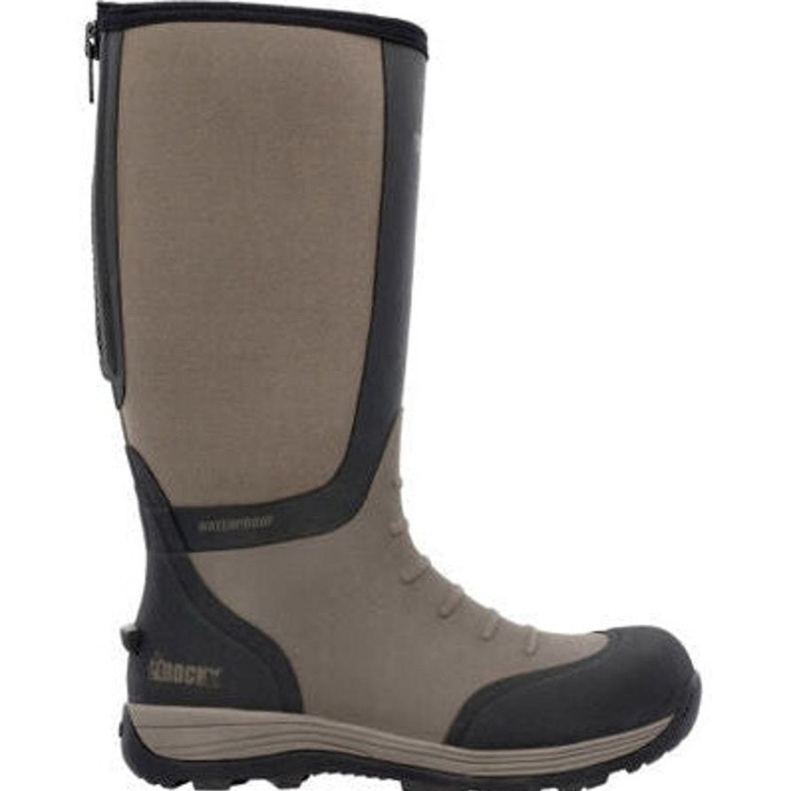 Men'S Rocky | Rocky Men'S Stryker Realtree Clay 16" Wp Pull On Rubber Work Boot Rks0602 Black