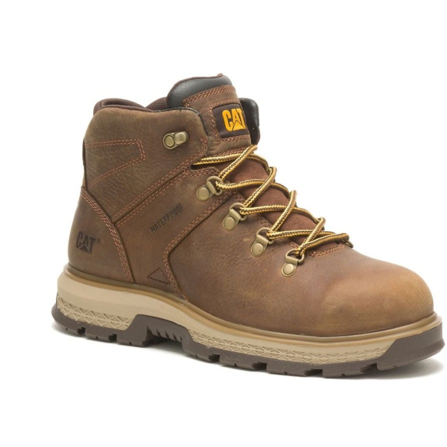 Men'S CAT | Cat Men'S Exposition Hiker Soft Toe Wp Work Boot- Pyramid - P91370 Brown