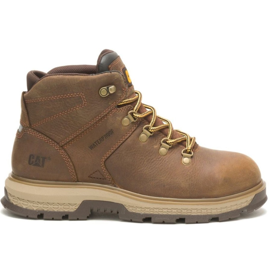 Men'S CAT | Cat Men'S Exposition Hiker Soft Toe Wp Work Boot- Pyramid - P91370 Brown